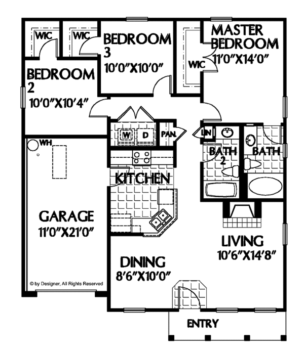 Home Plan - Country Floor Plan - Main Floor Plan #999-61