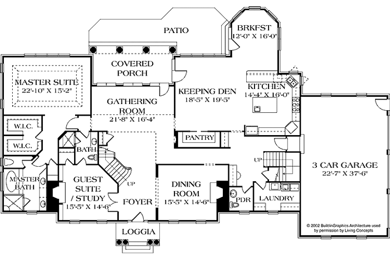 Dream House Plan - Floor Plan - Main Floor for Colonial House Plan #453-591 - 5 bed, 5.5 bath