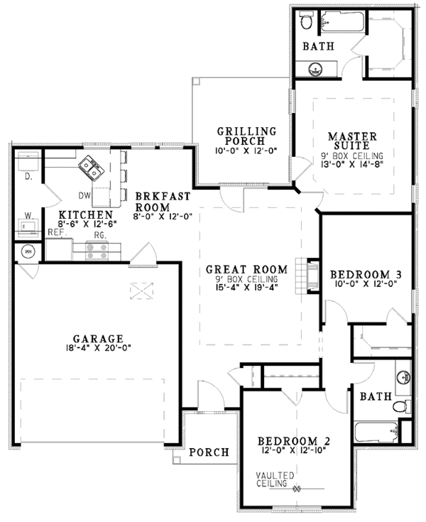 Dream House Plan - Ranch Floor Plan - Main Floor Plan #17-3061