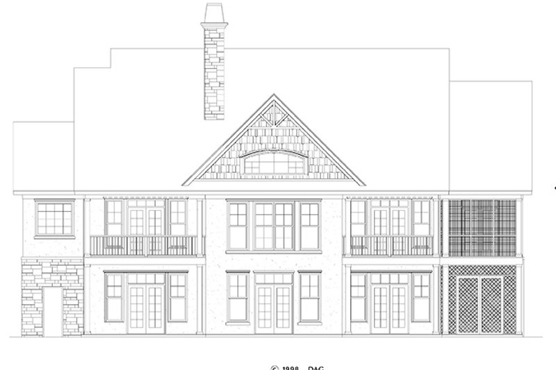Home Plan - Exterior - Rear Elevation 2 for Craftsman House Plan #929-872 - 4 bed, 3 bath