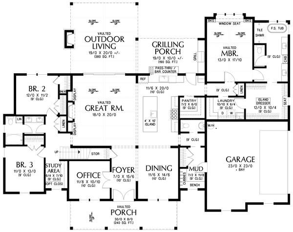 Farmhouse Floor Plan - Other Floor Plan #48-1186