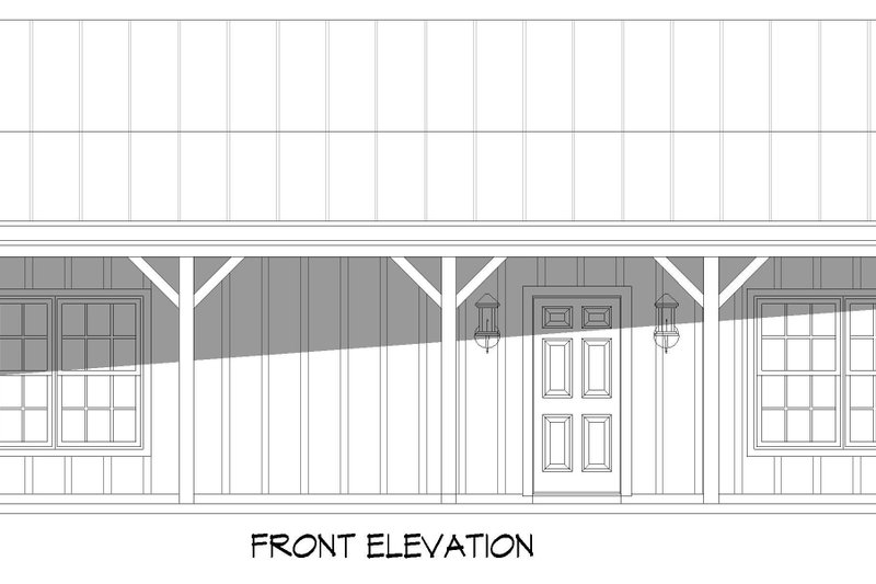 Architectural House Design - Exterior - Front Elevation 3 for Ranch House Plan #932-747 - 2 bed, 1 bath