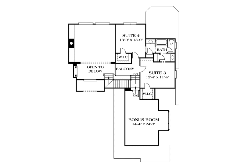 Home Plan - Floor Plan - Upper Floor for Traditional House Plan #453-565 - 4 bed, 4.5 bath
