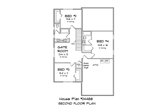 Floor Plan - Upper Floor for Cottage House Plan #513-2281 - 4 bed, 3.5 bath