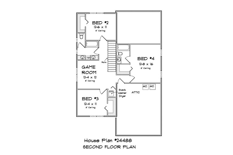 House Design - Floor Plan - Upper Floor for Cottage House Plan #513-2281 - 4 bed, 3.5 bath