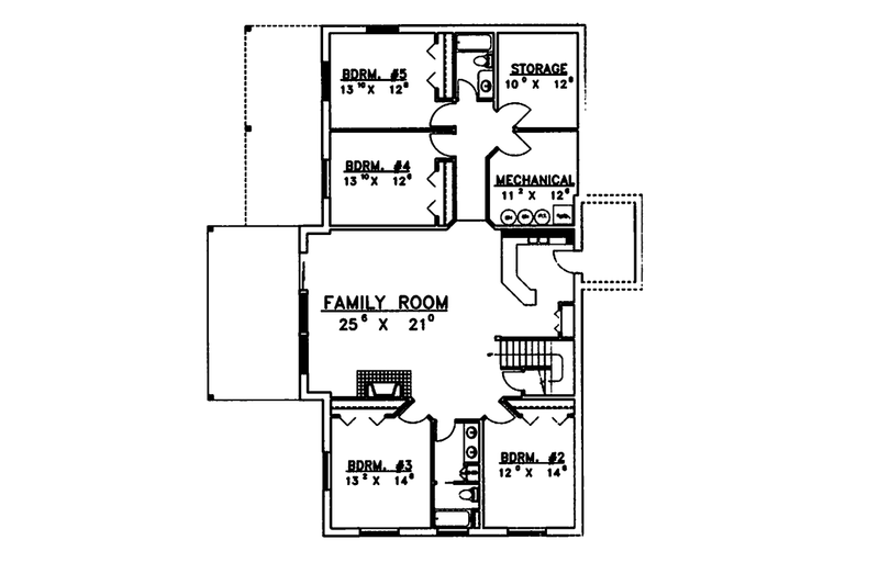 Dream House Plan - Floor Plan - Lower Floor for Ranch House Plan #117-811 - 5 bed, 3 bath