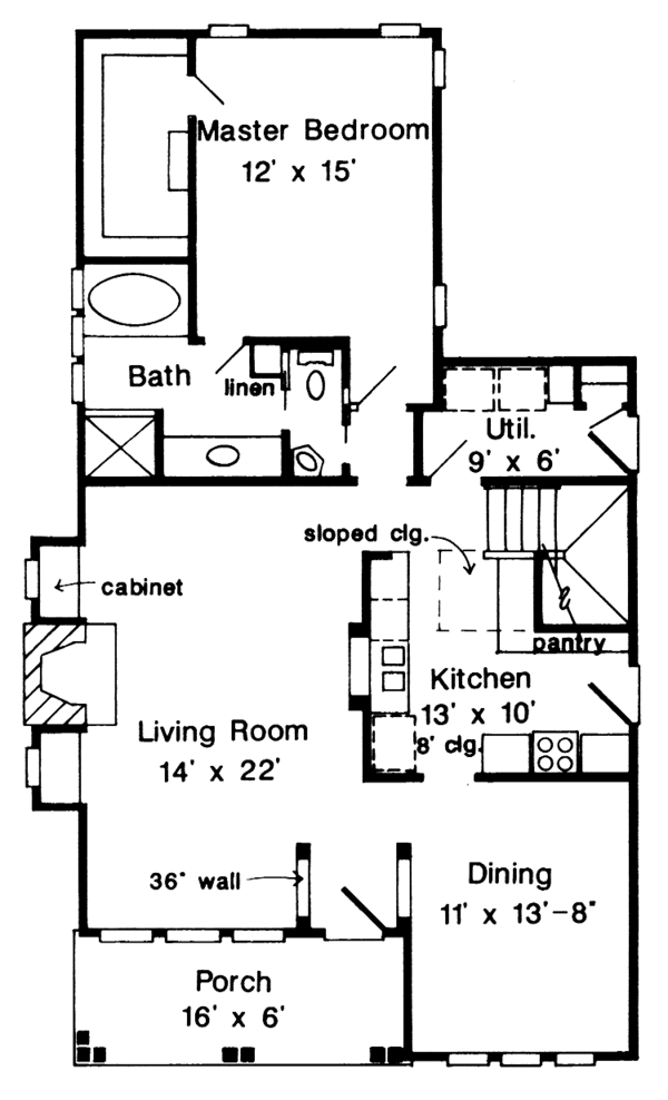 Home Plan - Country Floor Plan - Main Floor Plan #410-3579