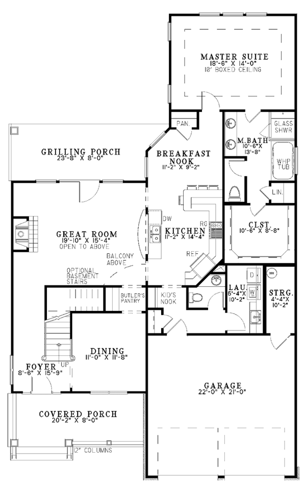 Home Plan - Country Floor Plan - Main Floor Plan #17-2822