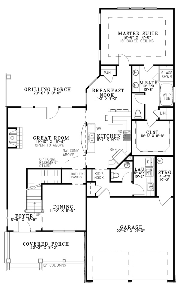 House Design - Country Floor Plan - Main Floor Plan #17-2822