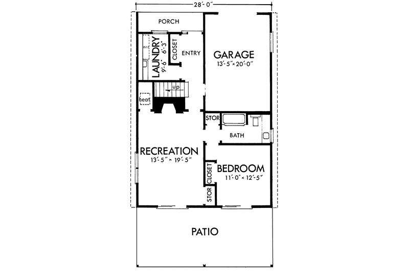 Architectural House Design - Floor Plan - Lower Floor for European House Plan #320-1031 - 3 bed, 2 bath