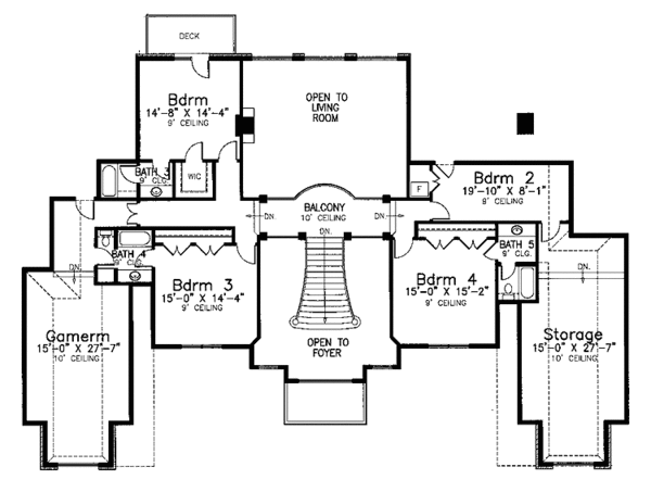 Dream House Plan - Traditional Floor Plan - Upper Floor Plan #52-268