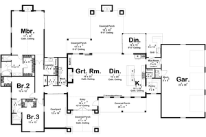 Floor Plan - Main Floor for Ranch House Plan #455-485 - 3 bed, 2.5 bath