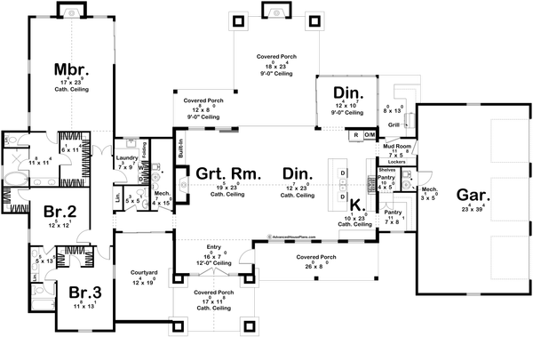 Ranch Floor Plan - Main Floor Plan #455-485