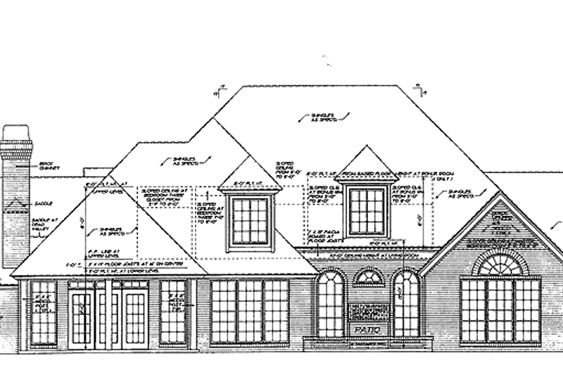 House Blueprint - Exterior - Rear Elevation for Country House Plan #310-1008 - 4 bed, 3.5 bath