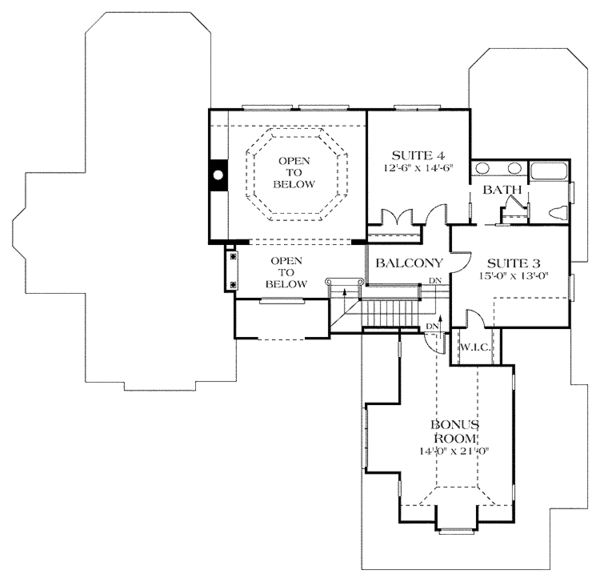 Home Plan - Traditional Floor Plan - Upper Floor Plan #453-409