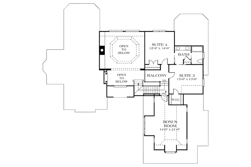 Dream House Plan - Floor Plan - Upper Floor for Traditional House Plan #453-409 - 4 bed, 3.5 bath
