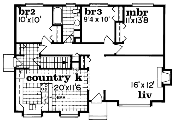 House Plan Design - Craftsman Floor Plan - Main Floor Plan #47-784
