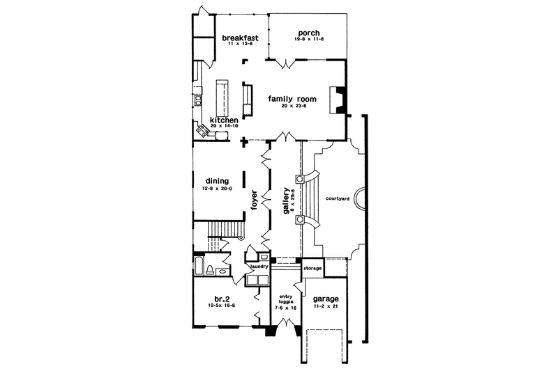 Home Plan - Floor Plan - Main Floor for Country House Plan #301-139 - 5 bed, 4 bath