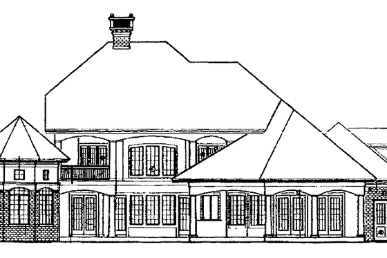 Exterior - Rear Elevation for Mediterranean House Plan #930-257 - 4 bed, 3.5 bath