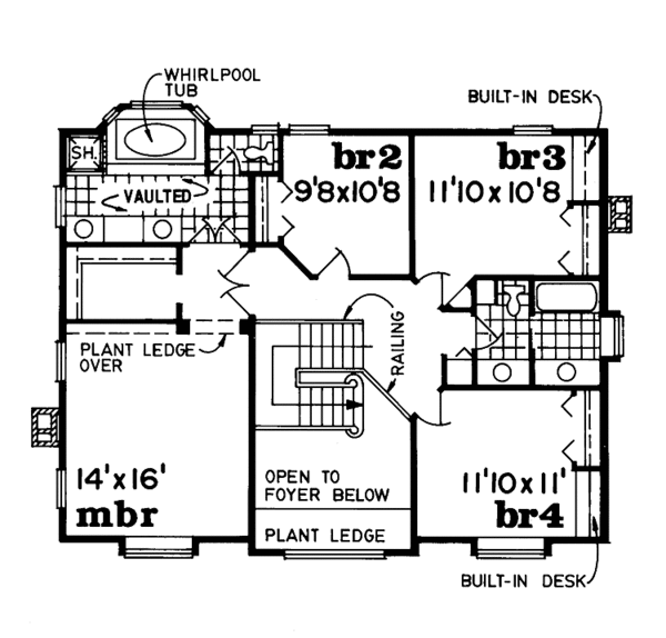 House Plan Design - Country Floor Plan - Upper Floor Plan #47-772