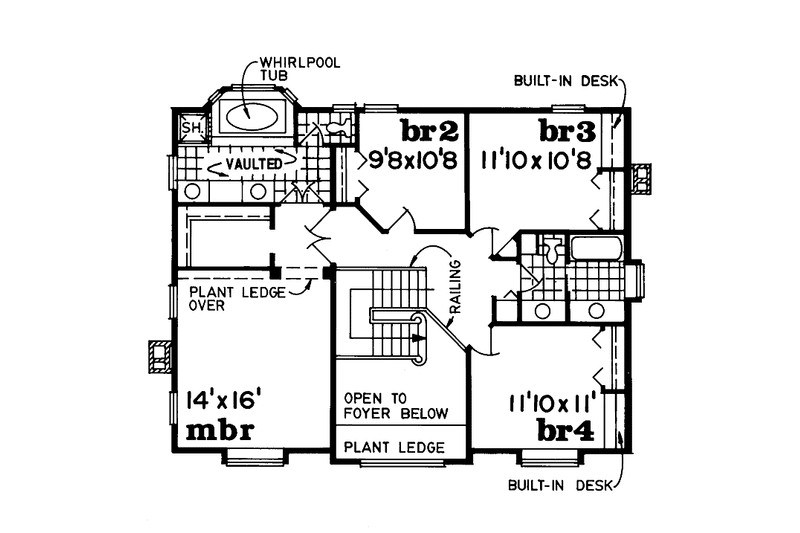 Home Plan - Floor Plan - Upper Floor for Country House Plan #47-772 - 4 bed, 2.5 bath