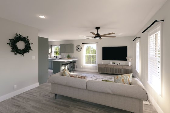 Interior - Family Room for Cottage House Plan #44-268 - 2 bed, 1 bath