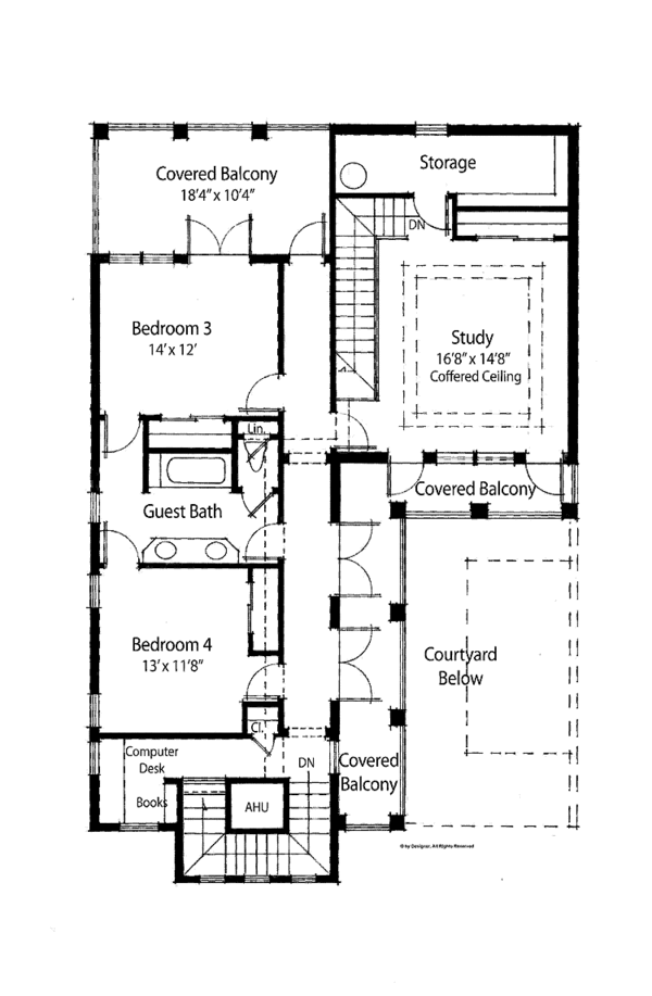 House Plan Design - Country Floor Plan - Upper Floor Plan #938-6