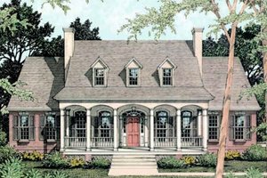 Southern Exterior - Front Elevation Plan #406-261