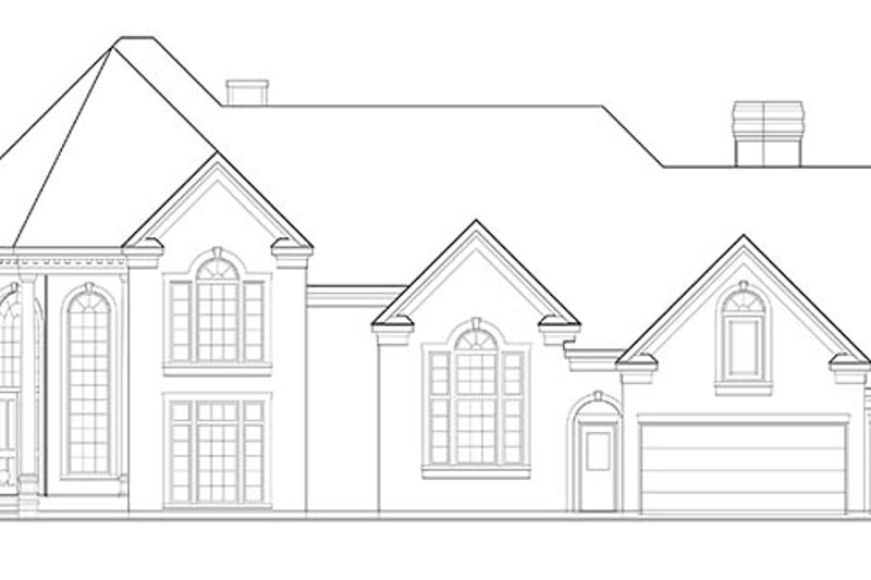 House Blueprint - Exterior - Front Elevation 5 for European House Plan #1021-8 - 4 bed, 3 bath