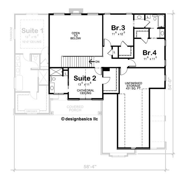 Home Plan - Modern Floor Plan - Upper Floor Plan #20-2493