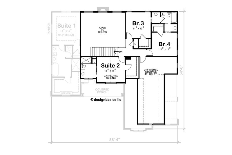 Architectural House Design - Floor Plan - Upper Floor for Modern House Plan #20-2493 - 4 bed, 3.5 bath