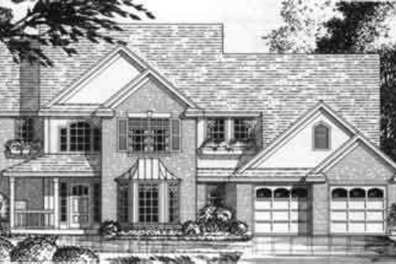 Exterior - Front Elevation for Traditional House Plan #40-341 - 4 bed, 2.5 bath