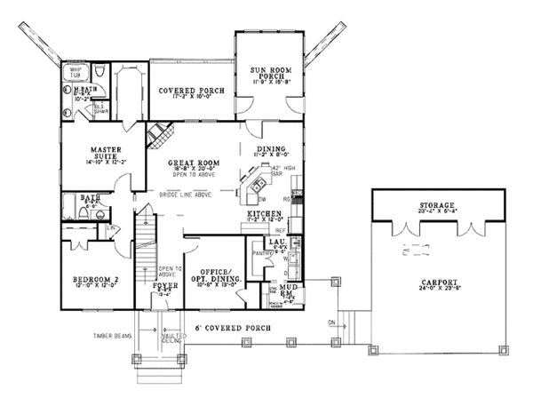 House Plan Design - Country Floor Plan - Main Floor Plan #17-3349