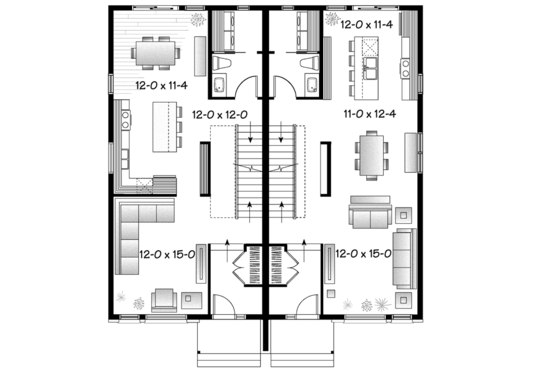 Floor Plan - Main Floor for Contemporary House Plan #23-2596 - 5 bed, 2 bath