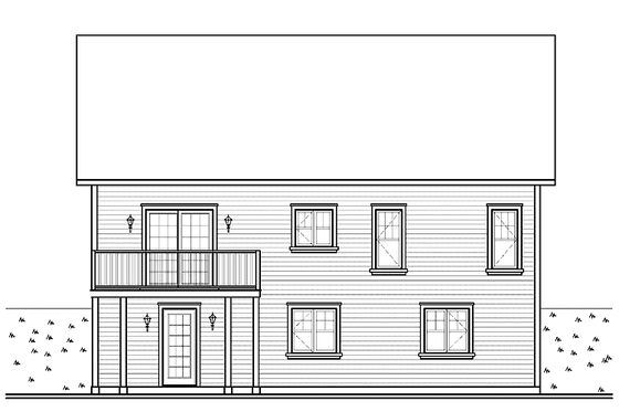 Exterior - Rear Elevation for Country House Plan #23-2413 - 2 bed, 1 bath