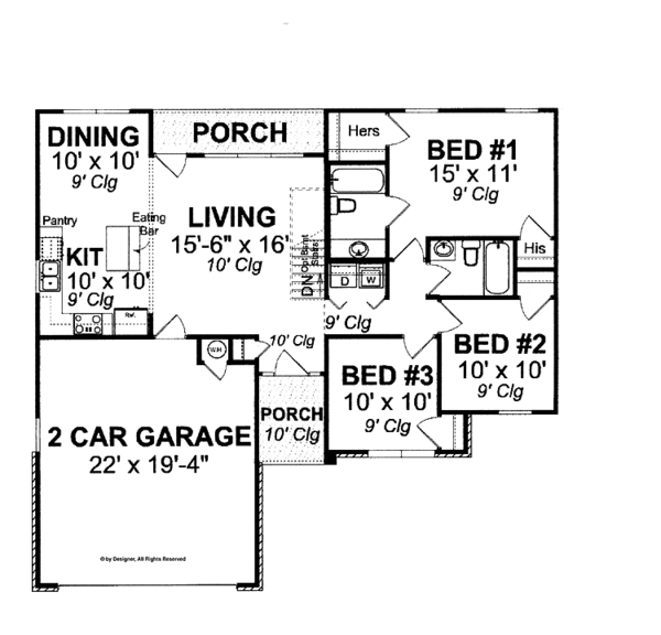 House Plan Design - Traditional Floor Plan - Main Floor Plan #513-2103