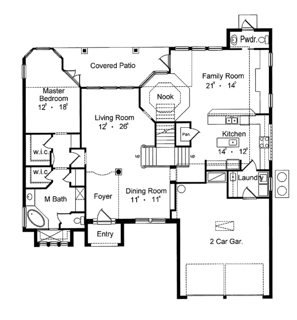 Architectural House Design - Mediterranean Floor Plan - Main Floor Plan #417-766