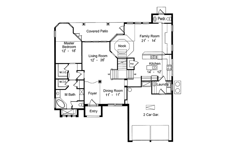 Home Plan - Floor Plan - Main Floor for Mediterranean House Plan #417-766 - 5 bed, 3.5 bath