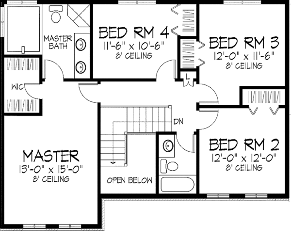 Dream House Plan - European Floor Plan - Upper Floor Plan #51-747