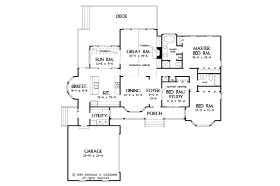 Floor Plan - Main Floor for Country House Plan #929-119 - 3 bed, 2 bath