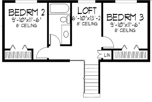 House Design - Country Floor Plan - Upper Floor Plan #51-805
