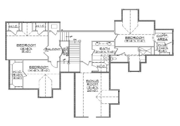 House Plan Design - European Floor Plan - Upper Floor Plan #5-439