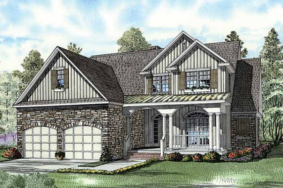 Exterior - Front Elevation 9 for Traditional House Plan #17-2779 - 4 bed, 2.5 bath