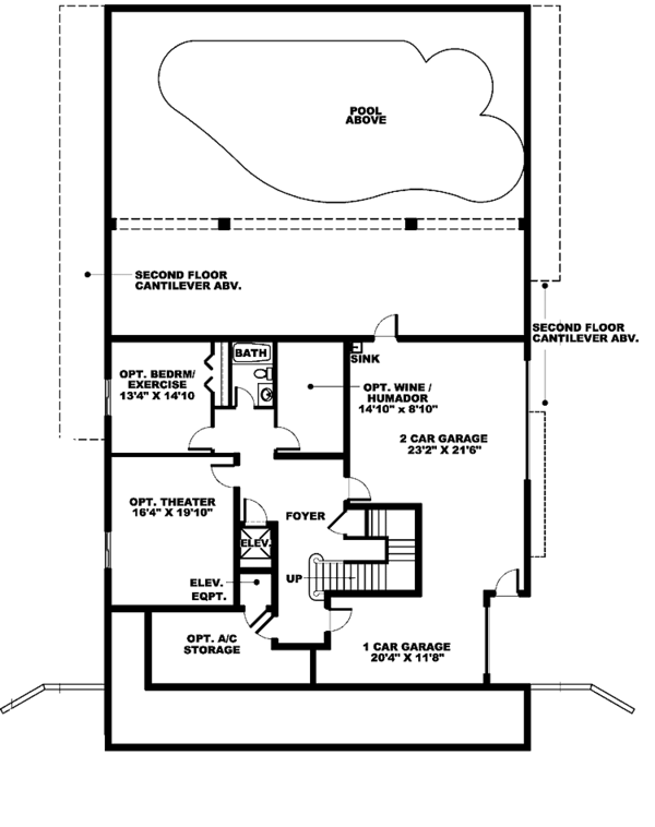 Home Plan - Southern Floor Plan - Lower Floor Plan #1017-57