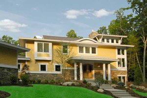 Exterior - Front Elevation 3 for Prairie House Plan #928-38 - 3 bed, 3 bath