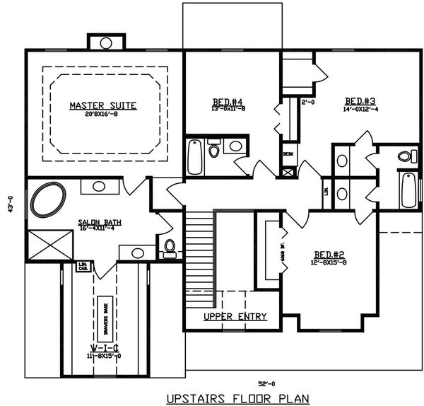 Home Plan - Mediterranean Floor Plan - Upper Floor Plan #405-342