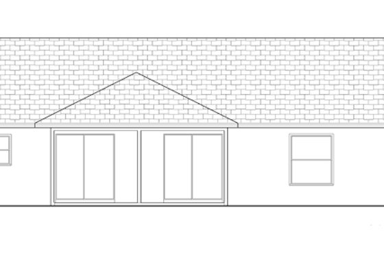 Exterior - Rear Elevation for Ranch House Plan #1058-30 - 3 bed, 2 bath