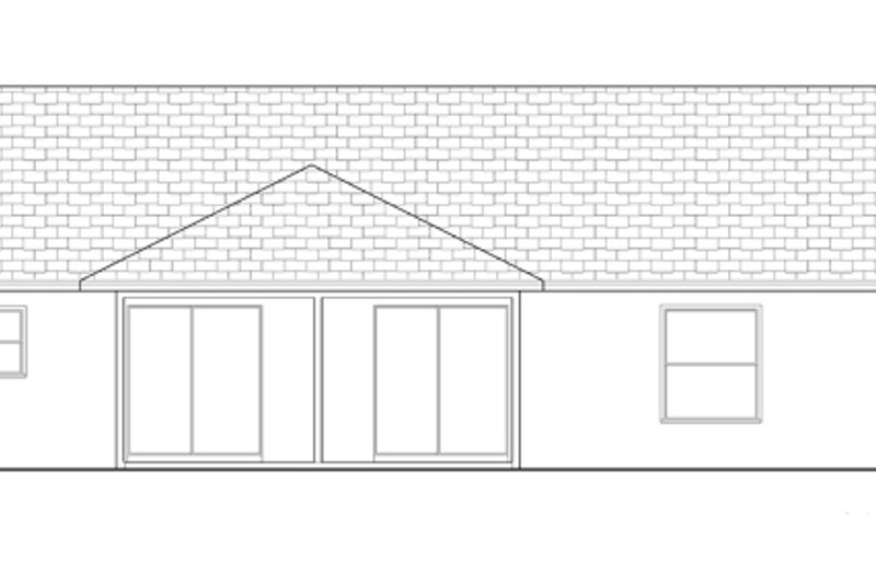 Home Plan - Exterior - Rear Elevation for Ranch House Plan #1058-30 - 3 bed, 2 bath