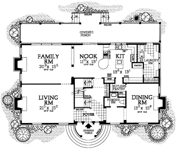 House Blueprint - Classical Floor Plan - Main Floor Plan #72-979