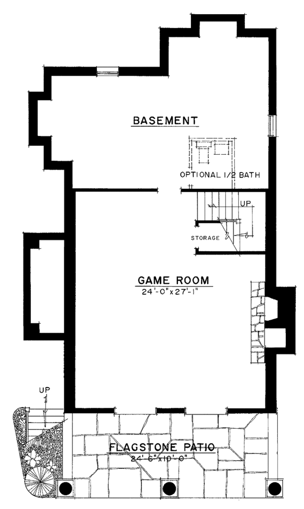 Architectural House Design - Country Floor Plan - Lower Floor Plan #1016-44